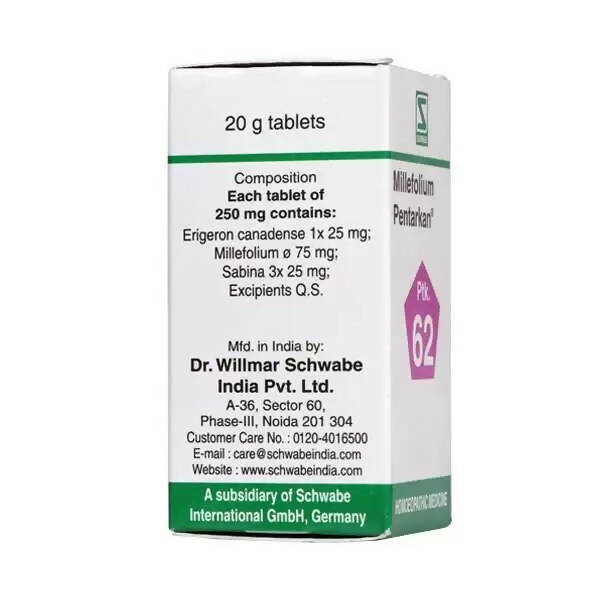 Dr. Willmar Schwabe India Millefolium Pentarkan Ptk 62 Tablets Dr. Willmar Schwabe India Millefolium Pentarkan Ptk 62 Tablets