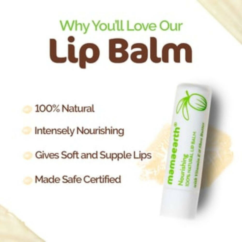 Mamaearth Nourishing 100% Natural Lip Balm With Vitamin E & Shea Butter Mamaearth Nourishing 100% Natural Lip Balm With Vitamin E & Shea Butter