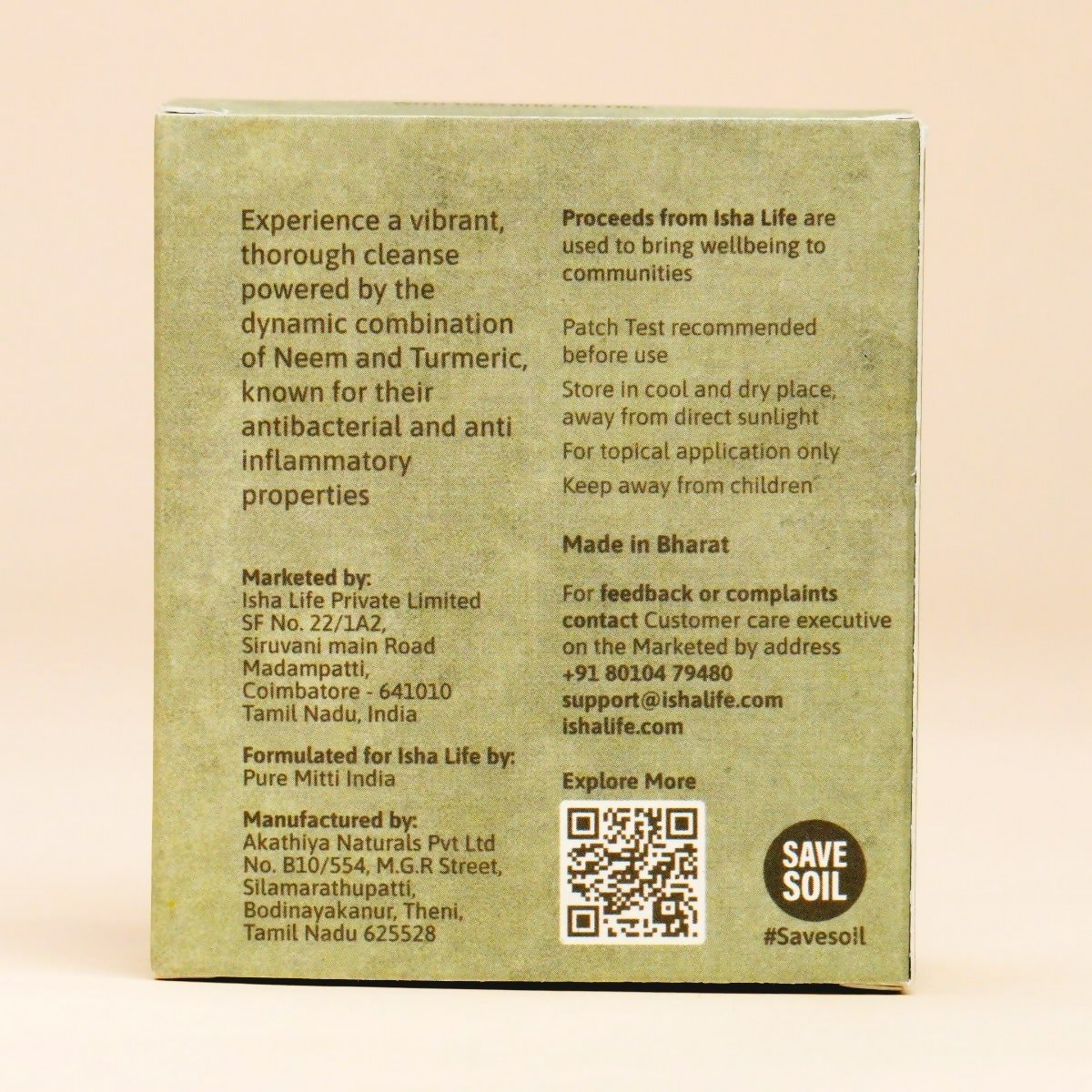 Isha Life Cleanse. Neem And Turmeric With Tulsi And Tea Tree Handcrafted Soap Isha Life Cleanse. Neem And Turmeric With Tulsi And Tea Tree Handcrafted Soap