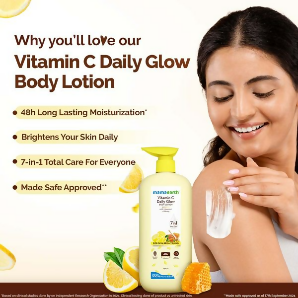 Mamaearth Vitamin C Daily Glow Body Lotion For Skin Brightening Mamaearth Vitamin C Daily Glow Body Lotion For Skin Brightening