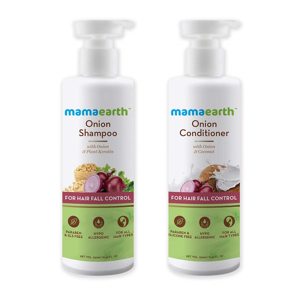 Mamaearth Onion Shampoo & Onion Conditioner For Hair Fall Control Mamaearth Onion Shampoo & Onion Conditioner For Hair Fall Control