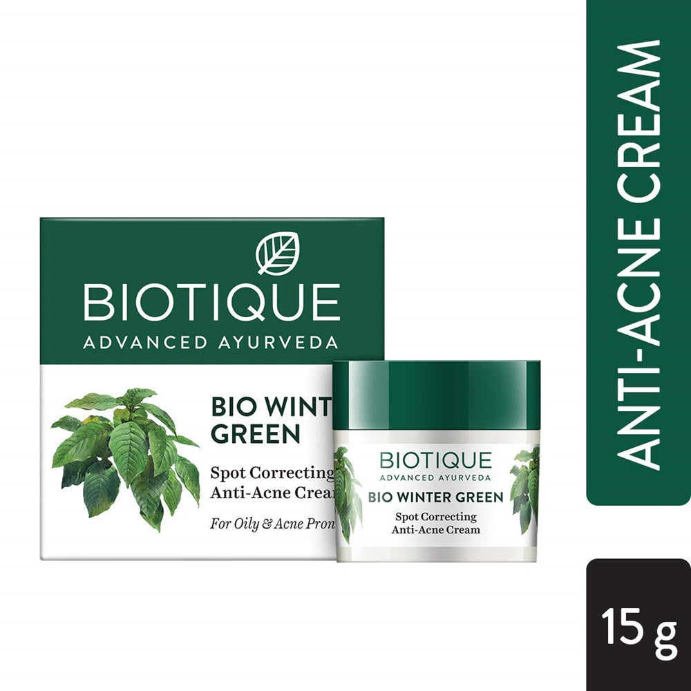 Biotique Bio Winter Green Spot Correcting Anti Acne Cream, 15g Biotique Bio Winter Green Spot Correcting Anti Acne Cream, 15g