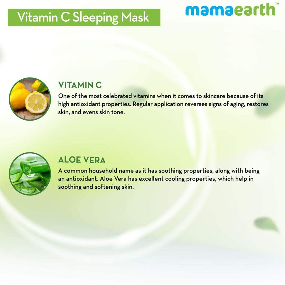 Mamaearth Vitamin C Sleeping Mask with Aloe Vera for Skin Illumination Mamaearth Vitamin C Sleeping Mask with Aloe Vera for Skin Illumination