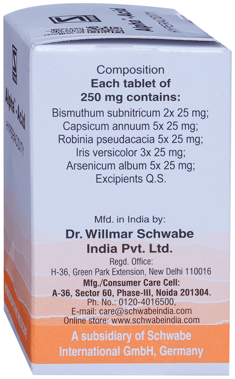 Dr. Willmar Schwabe India Alpha Acid Tablets Dr. Willmar Schwabe India Alpha Acid Tablets