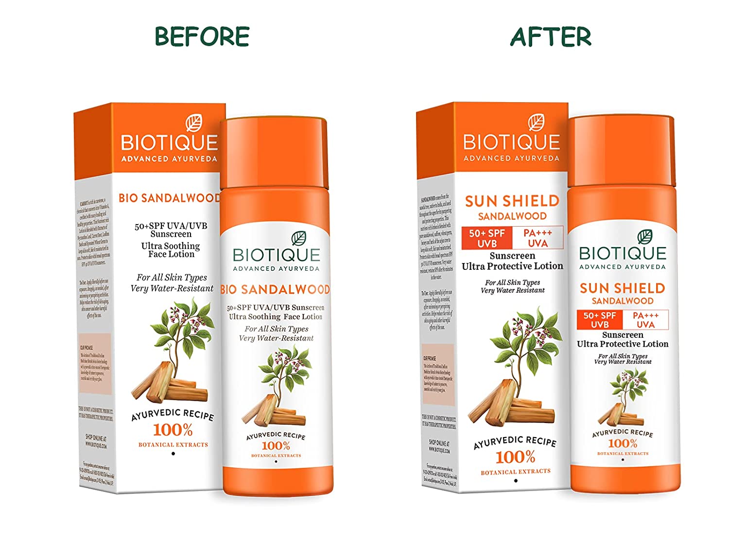Biotique Advanced Ayurveda Sun Shield sandalwood 50+SPF UVB Sunscreen Biotique Advanced Ayurveda Sun Shield sandalwood 50+SPF UVB Sunscreen