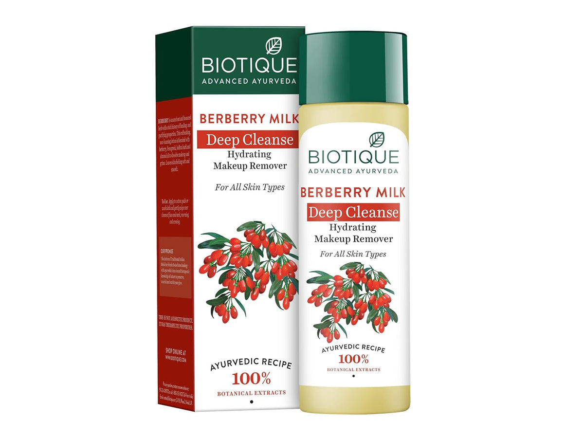 Biotique Berberry Milk Deep Cleanse Hydrating Makeup Remover For All Skin Types - Safuron