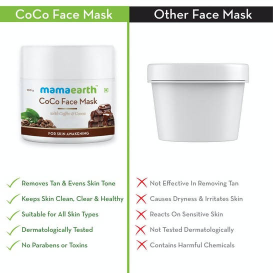Mamaearth CoCo Face Mask with Coffee & Cocoa for Skin Awakening Mamaearth CoCo Face Mask with Coffee & Cocoa for Skin Awakening