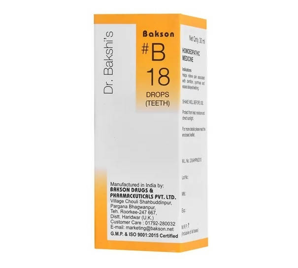 Bakson's Homeopathy B18 Drops (Teeth) Bakson's Homeopathy B18 Drops (Teeth)