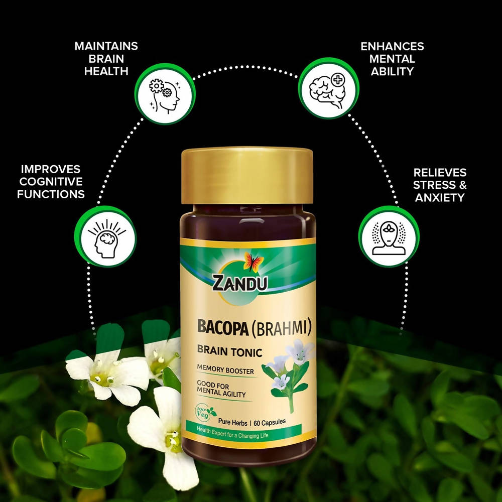 Zandu Bacopa (Brahmi) Brain Tonic Capsules Zandu Bacopa (Brahmi) Brain Tonic Capsules