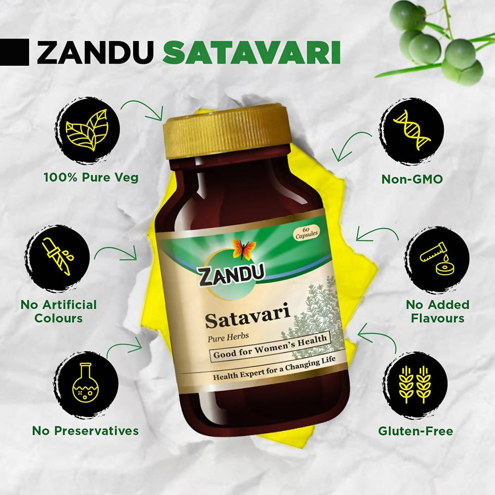 Zandu Satavari Pure Herbs Capsules Zandu Satavari Pure Herbs Capsules