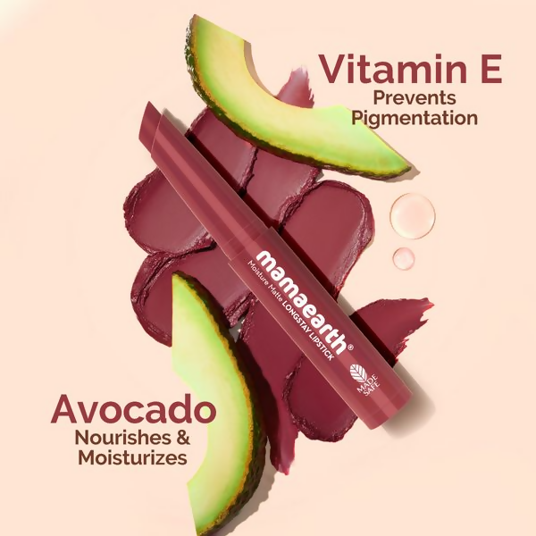 Mamaearth Moisture Matte Longstay Mini Lipstick - Plum Punch Mamaearth Moisture Matte Longstay Mini Lipstick - Plum Punch