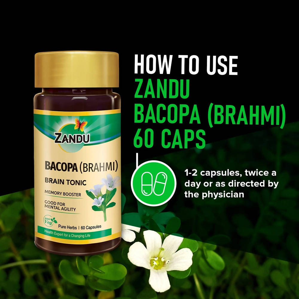 Zandu Bacopa (Brahmi) Brain Tonic Capsules Zandu Bacopa (Brahmi) Brain Tonic Capsules