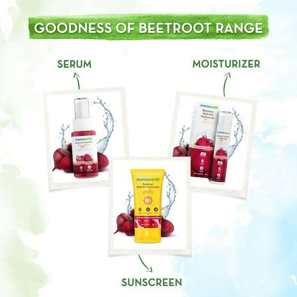 Mamaearth Beetroot Hydraful Sunscreen SPF 50 & PA++++ Mamaearth Beetroot Hydraful Sunscreen SPF 50 & PA++++