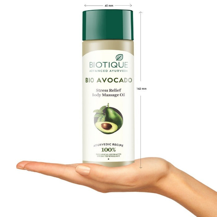 Biotique Advanced Ayurveda Bio Avocado Stress Relief Body Massage Oil Biotique Advanced Ayurveda Bio Avocado Stress Relief Body Massage Oil