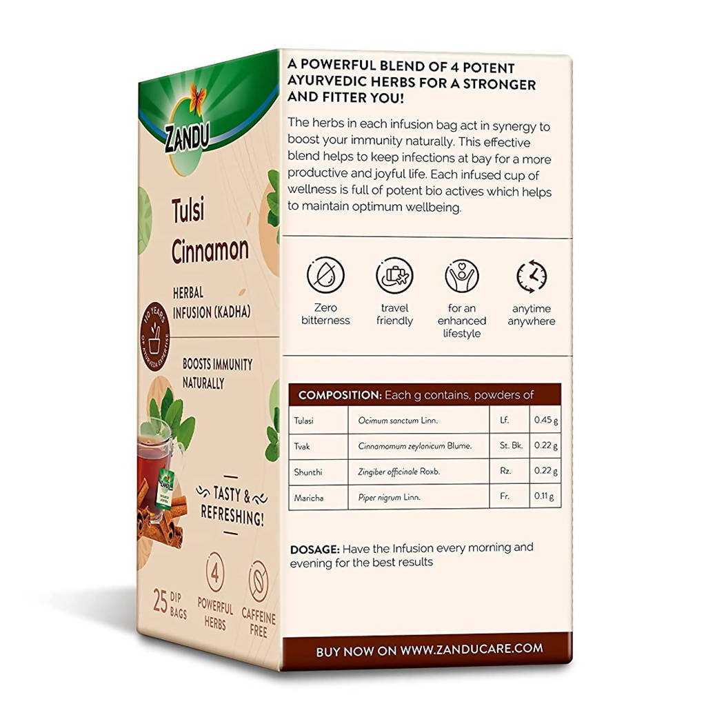 Zandu Tulsi Cinnamon Ayurvedic Infusion Tea Zandu Tulsi Cinnamon Ayurvedic Infusion Tea
