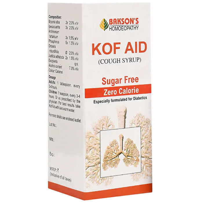 Bakson's Homeopathy Kof Aid Syrup Sugar Free - Safuron Naturals