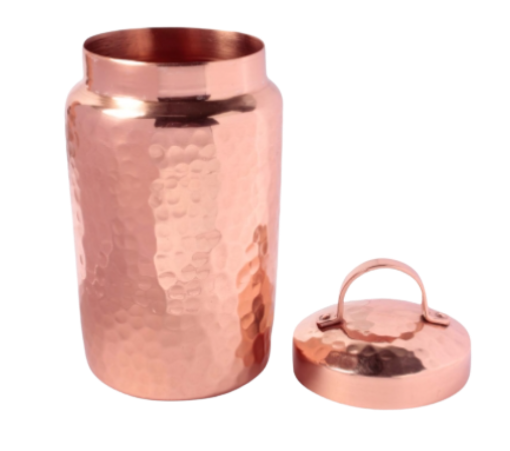 Isha Life Hammered Copper Container with Lid Isha Life Hammered Copper Container with Lid