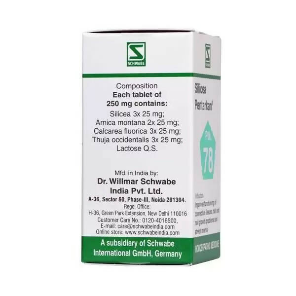 Dr. Willmar Schwabe India Silicea Pentarkan Ptk 78 Tablets Dr. Willmar Schwabe India Silicea Pentarkan Ptk 78 Tablets