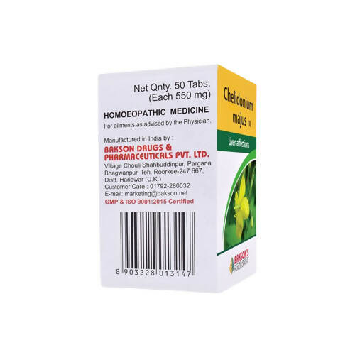 Bakson's Homeopathy Chelidonium Majus Tablets Bakson's Homeopathy Chelidonium Majus Tablets