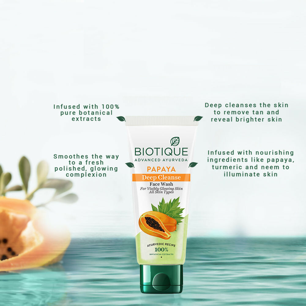 Biotique Bio Papaya Deep Cleanse Visibly Glowing Skin Face Wash Biotique Bio Papaya Deep Cleanse Visibly Glowing Skin Face Wash
