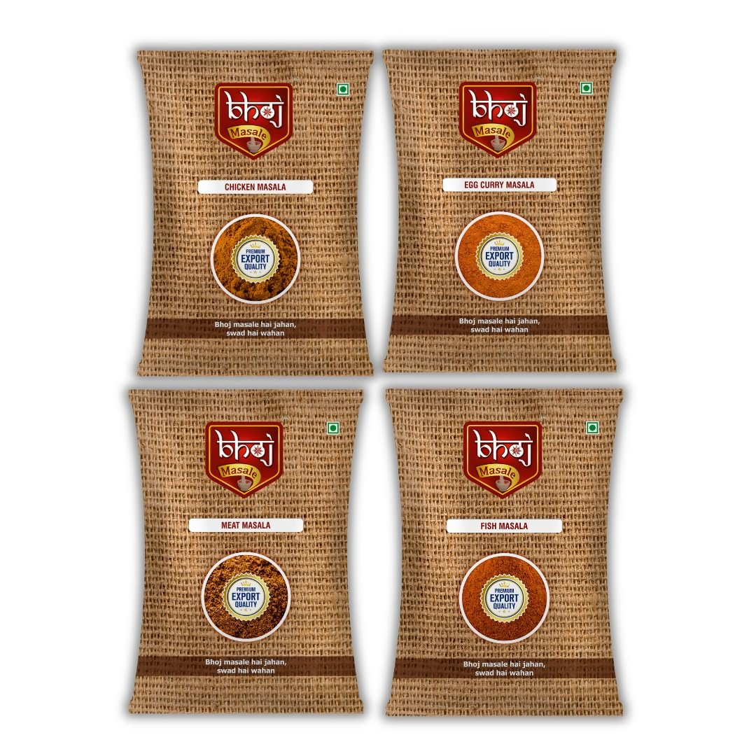 Bhoj Masale Fish Curry, Egg Curry, Meat And Chicken Masala Powder Combo Pack - Safuron