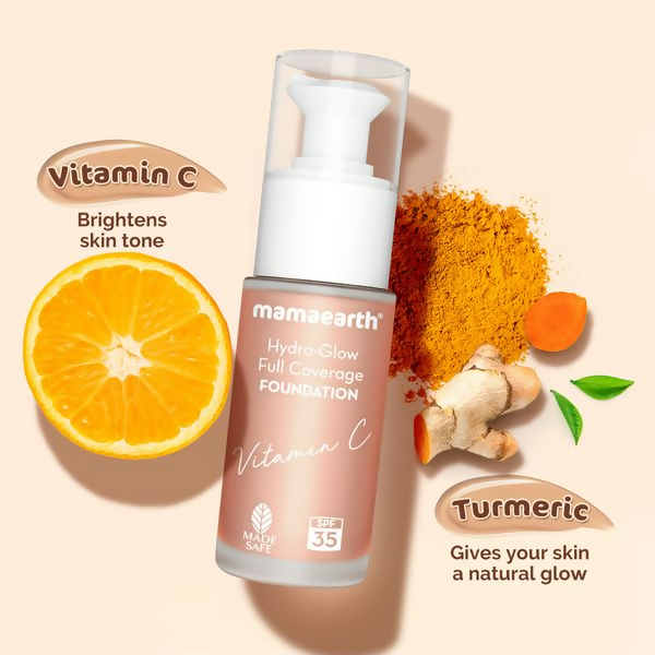 Mamaearth Hydra-Glow Full Coverage Foundation With Vitamin C & Turmeric - Ivory Glow - Limited Time Offer Mamaearth Hydra-Glow Full Coverage Foundation With Vitamin C & Turmeric - Ivory Glow - Limited Time Offer