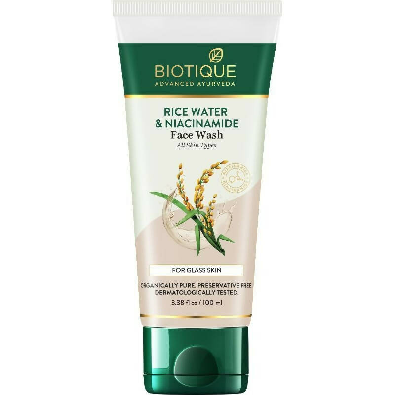 Biotique Advanced Ayurveda Rice Water & Niacinamide Gel Face Wash - Safuron