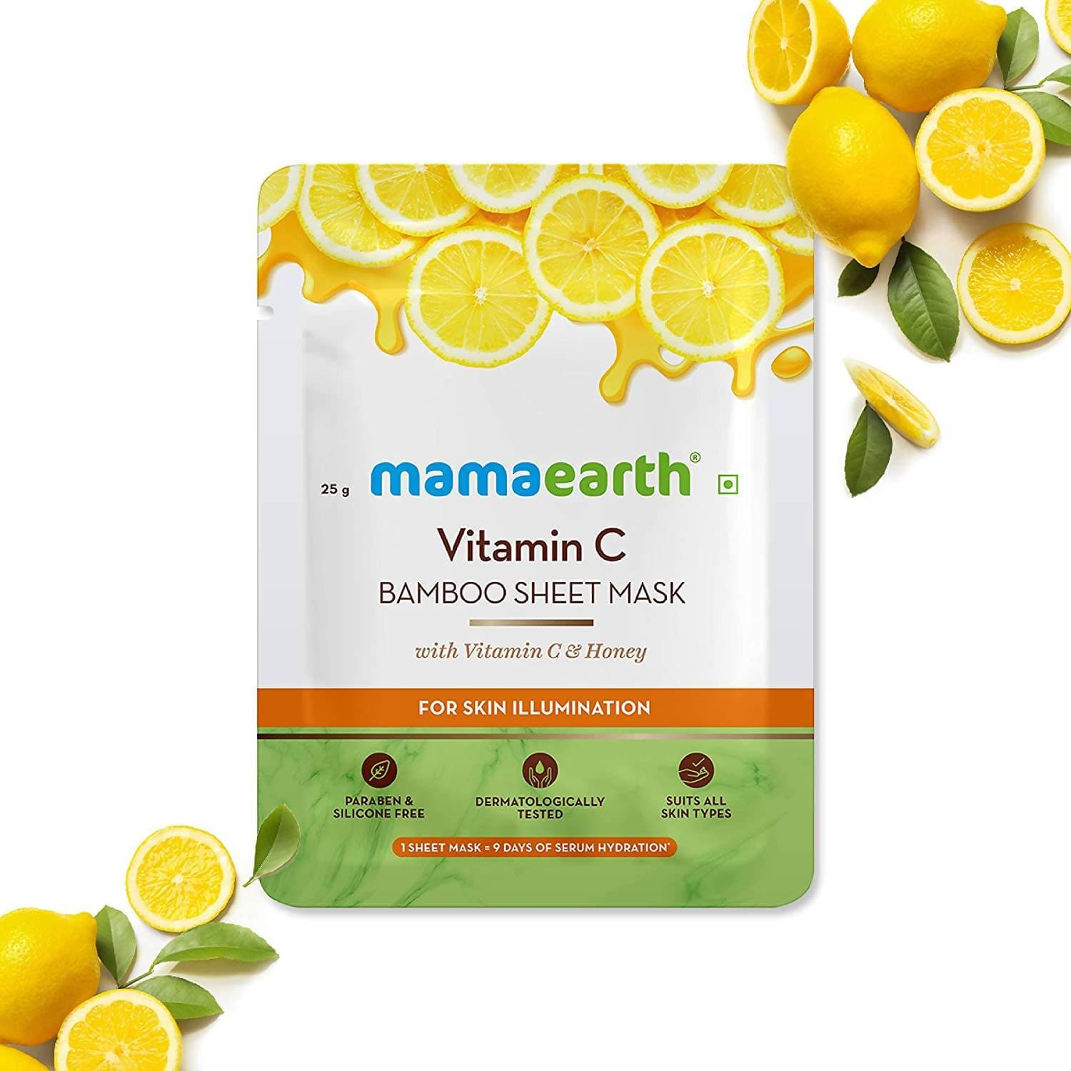 Mamaearth Vitamin C Bamboo Sheet Mask For Skin Illumination Mamaearth Vitamin C Bamboo Sheet Mask For Skin Illumination