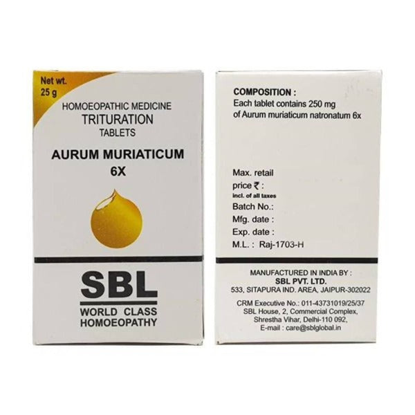 SBL Homeopathy Aurum Muriaticum Natronatum Trituration Tablet SBL Homeopathy Aurum Muriaticum Natronatum Trituration Tablet