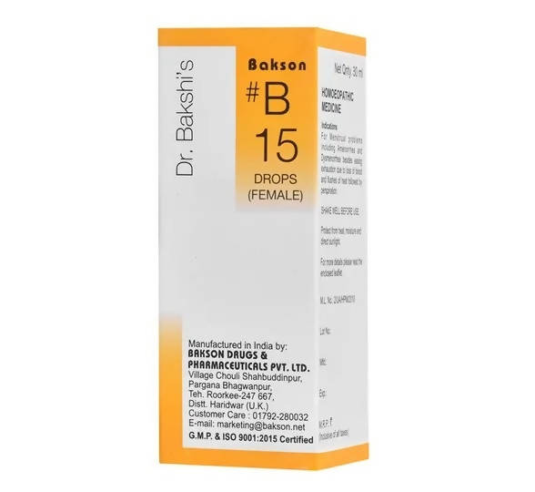 Bakson's Homeopathy B15 Drops (Female) Bakson's Homeopathy B15 Drops (Female)