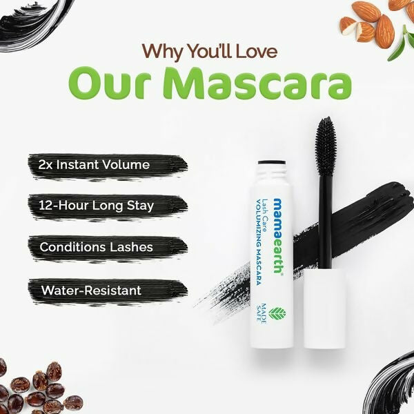 Mamaearth Lash Care Volumizing Mascara with Castor Oil & Almond Oil Mamaearth Lash Care Volumizing Mascara with Castor Oil & Almond Oil