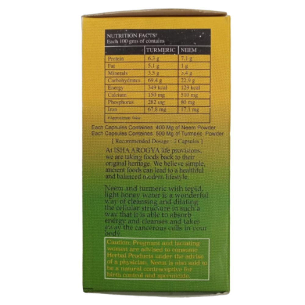 Isha Life Neem and Turmeric Capsules Isha Life Neem and Turmeric Capsules