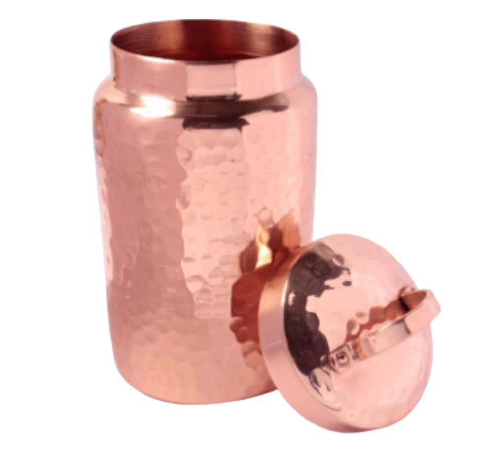 Isha Life Hammered Copper Container with Lid Isha Life Hammered Copper Container with Lid
