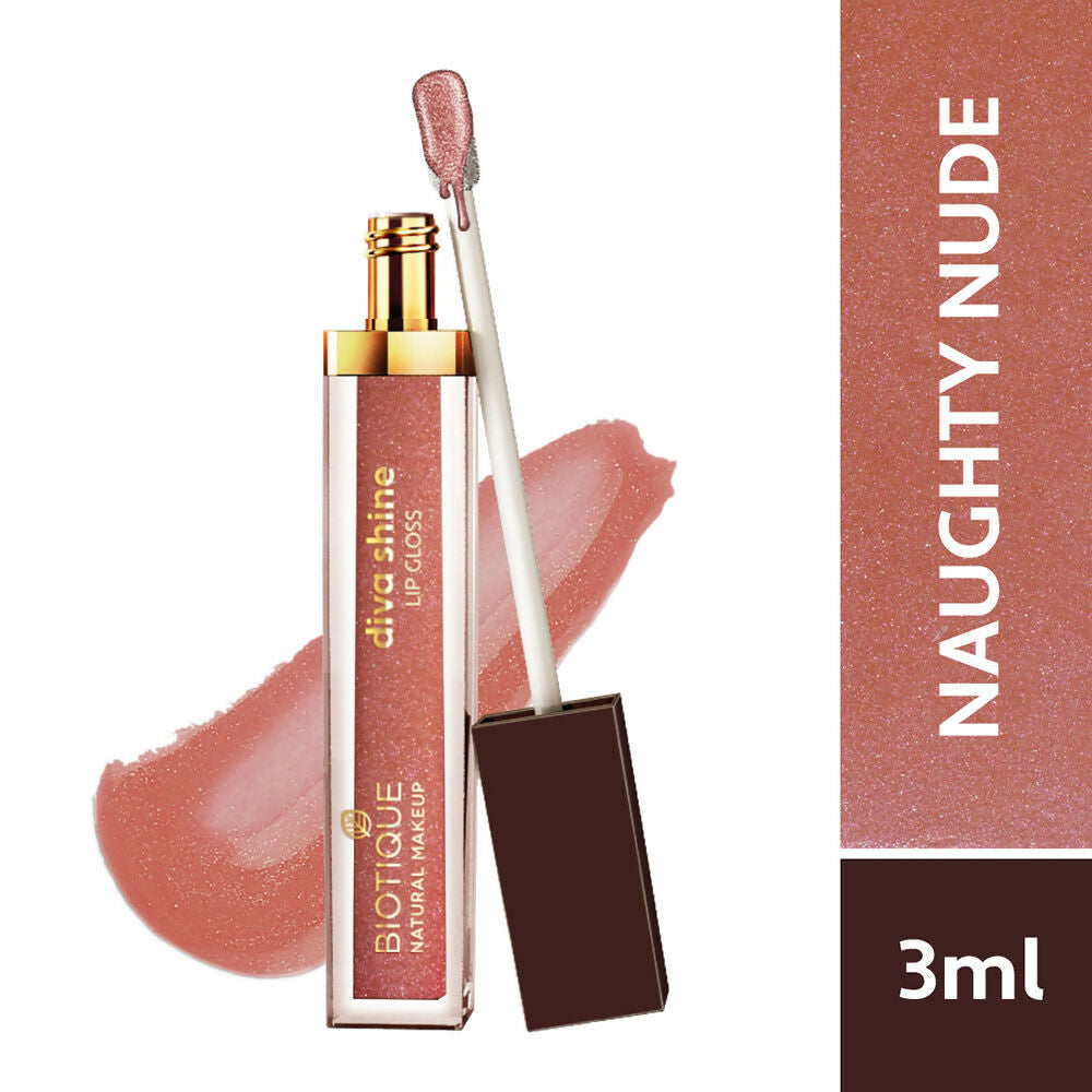 Biotique Diva Shine Lip Gloss - Naughty Nude Biotique Diva Shine Lip Gloss - Naughty Nude