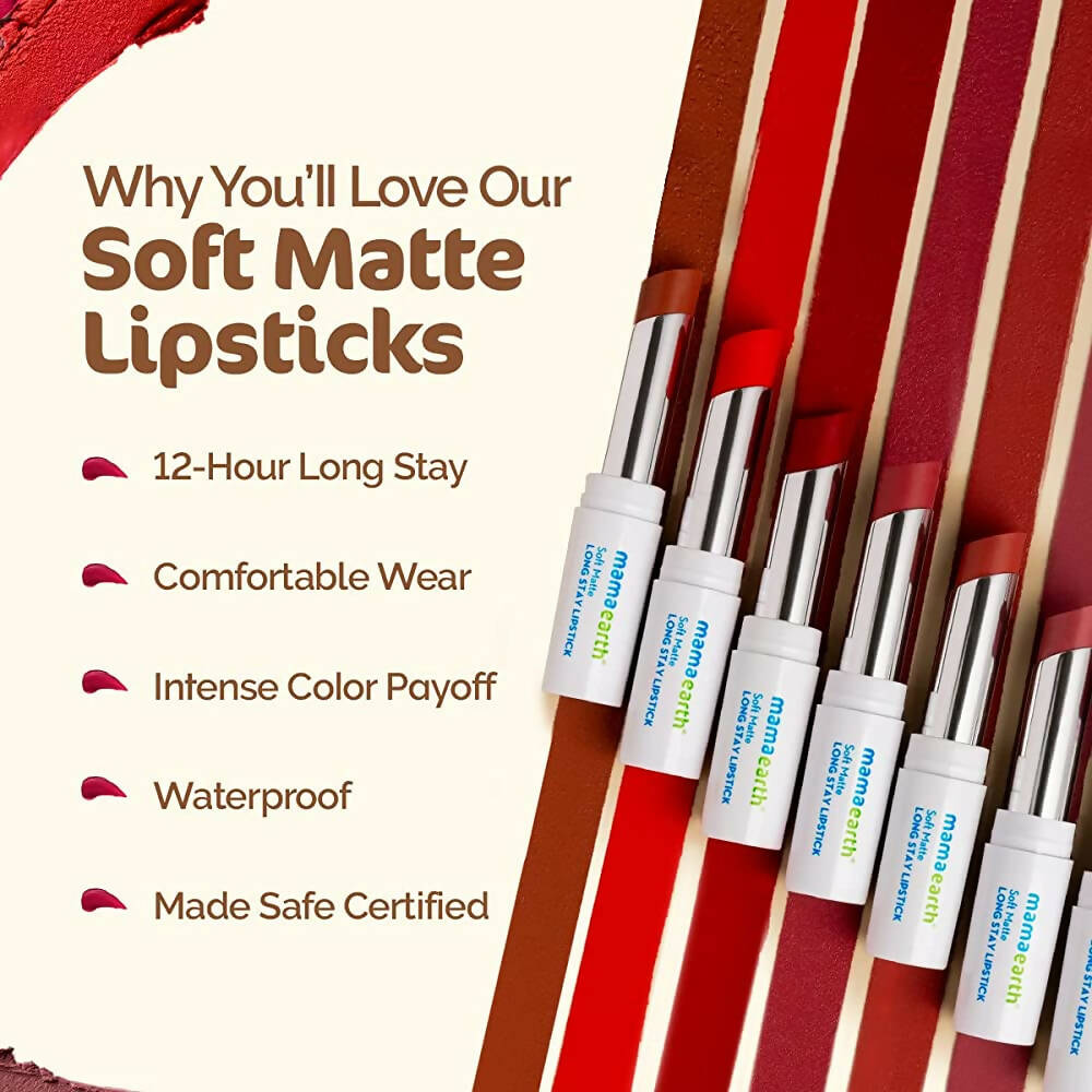 Mamaearth Soft Matte Long Stay Lipstick - Mulberry Pink Mamaearth Soft Matte Long Stay Lipstick - Mulberry Pink