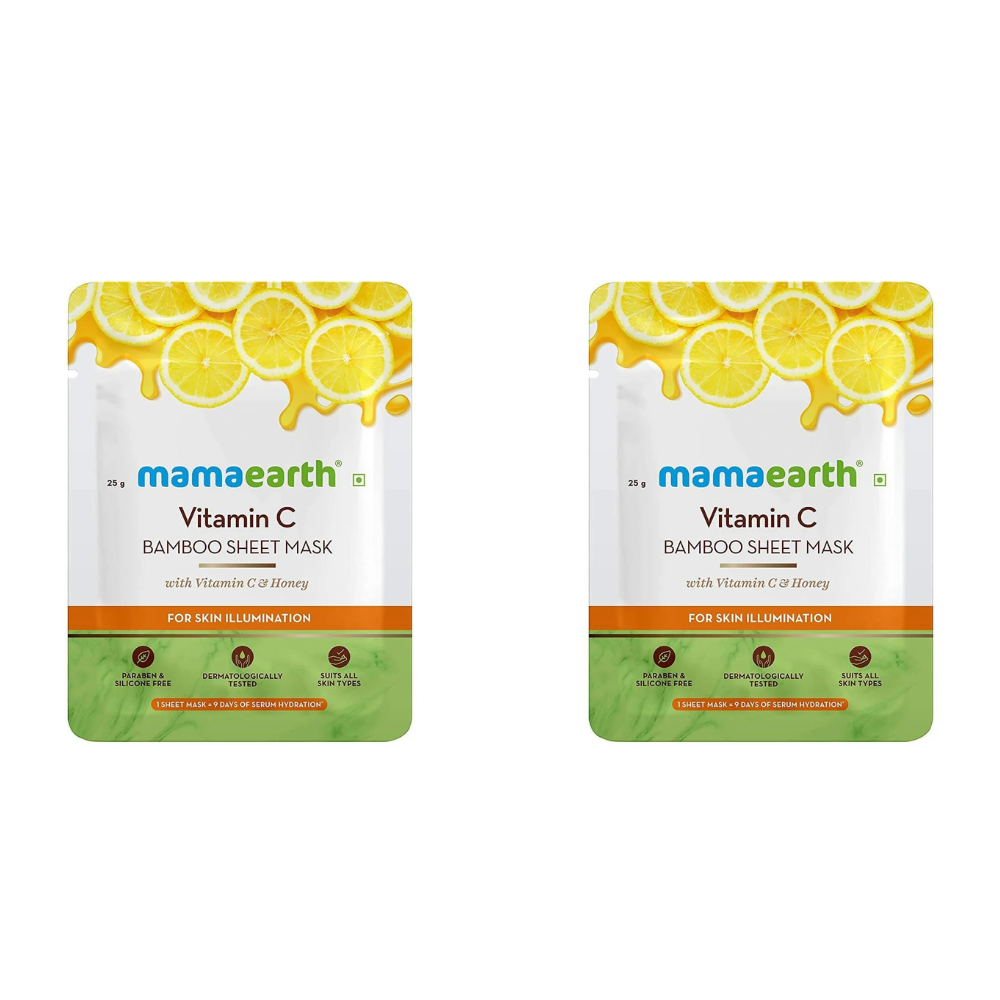 Mamaearth Vitamin C Bamboo Sheet Mask For Skin Illumination - Safuron Mamaearth Vitamin C Bamboo Sheet Mask For Skin Illumination - Safuron