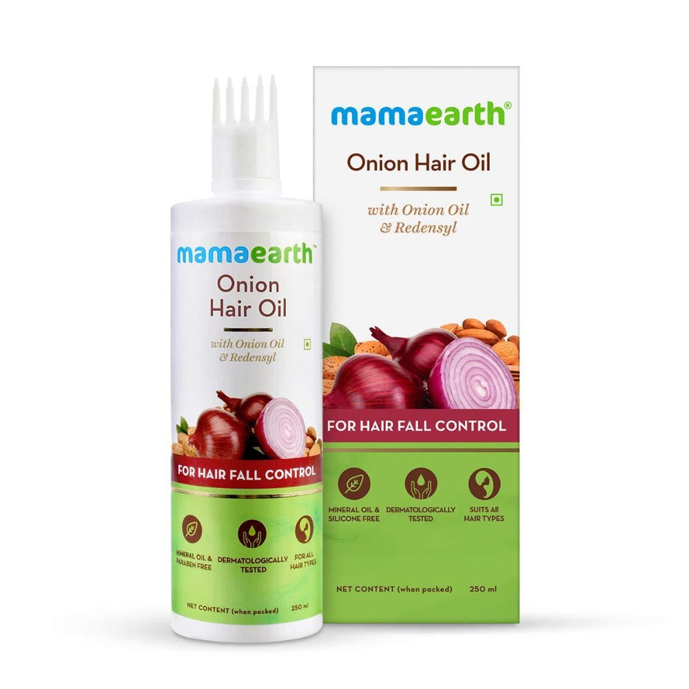 Mamaearth Onion Hair Oil With Onion & Redensyl For Hair Fall Control Mamaearth Onion Hair Oil With Onion & Redensyl For Hair Fall Control