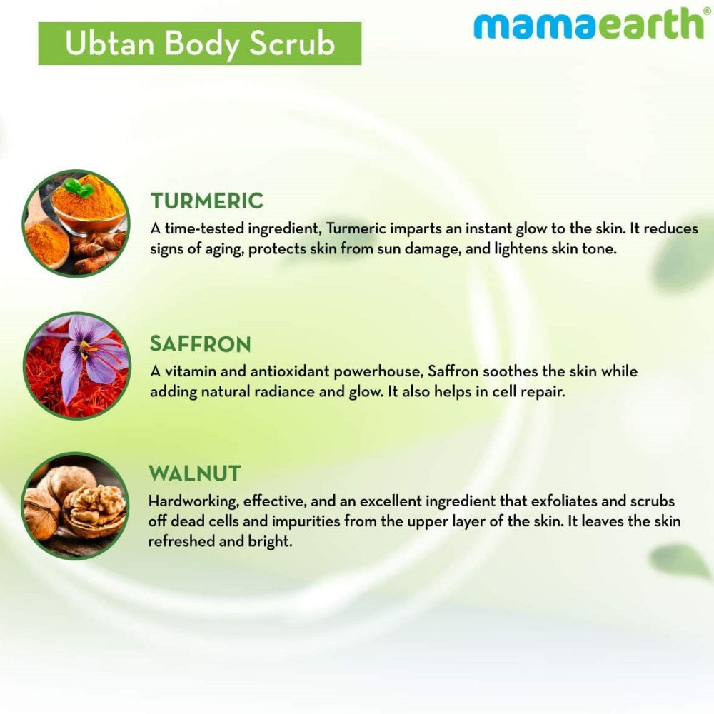 Mamaearth Ubtan Body Scrub with Turmeric & Saffron for Tan Removal Mamaearth Ubtan Body Scrub with Turmeric & Saffron for Tan Removal