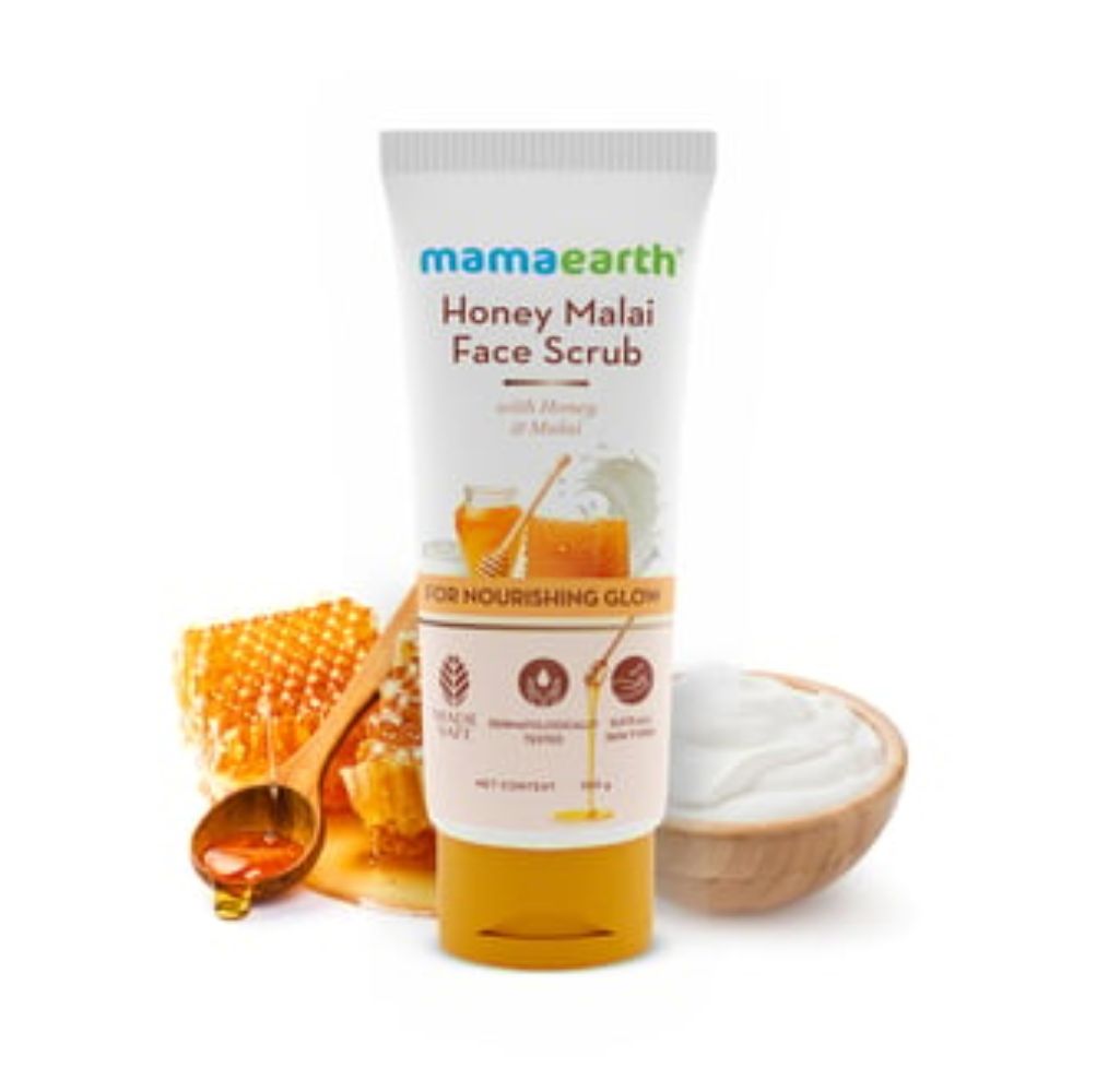 Mamaearth Honey Malai Face Scrub For Nourishing Glow Mamaearth Honey Malai Face Scrub For Nourishing Glow