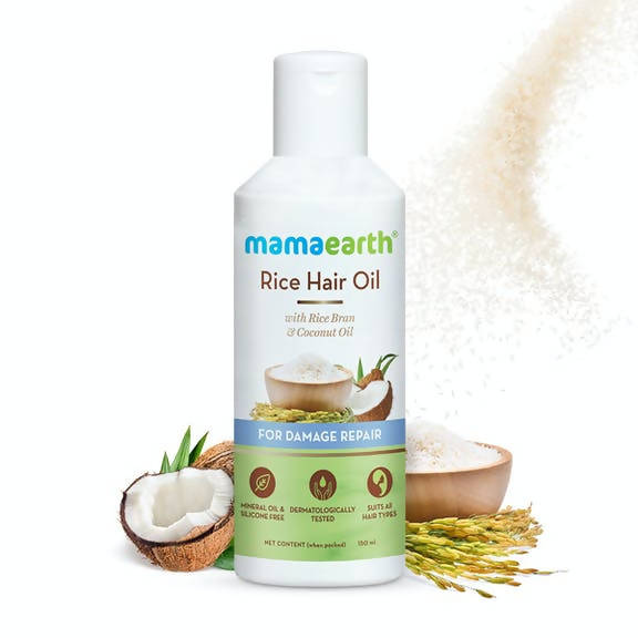 Mamaearth Rice Hair Oil with Rice Bran & Coconut Oil For Damage Repair Mamaearth Rice Hair Oil with Rice Bran & Coconut Oil For Damage Repair