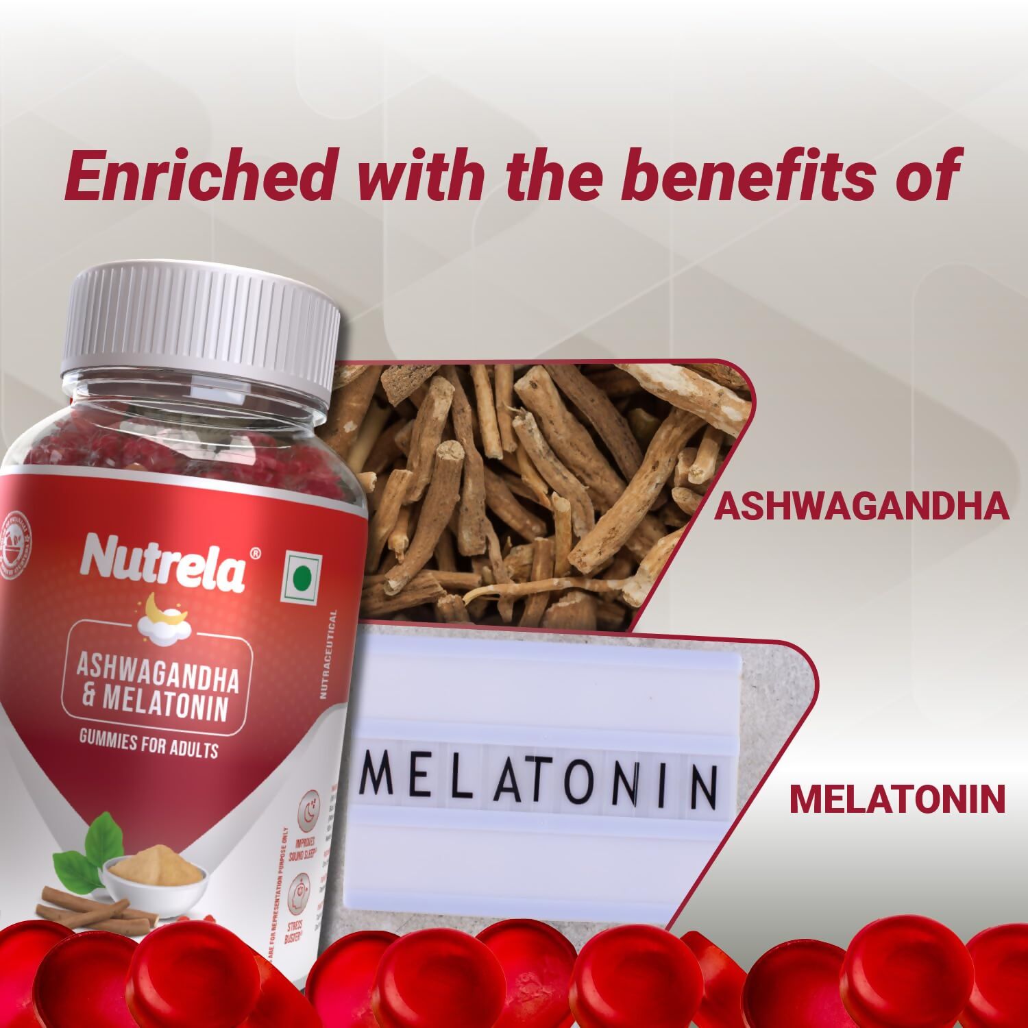 Patanjali Nutrela Ashwagandha & Melatonin Gummies Patanjali Nutrela Ashwagandha & Melatonin Gummies