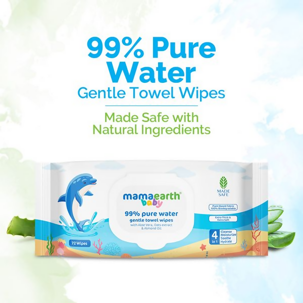 Mamaearth Baby 99% Pure Water Gentle Towel Wipes Mamaearth Baby 99% Pure Water Gentle Towel Wipes