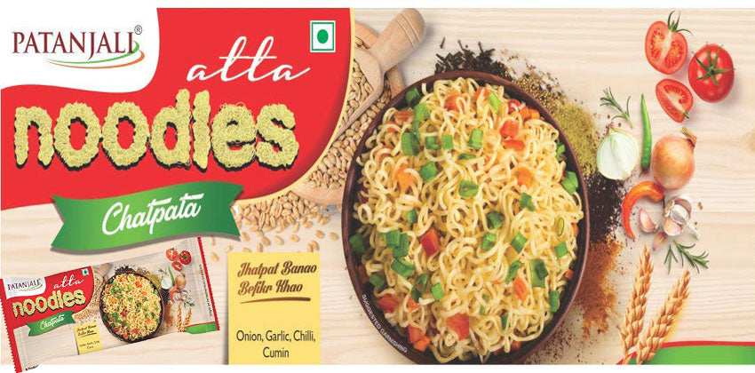 Patanjali Atta Noodles Chatpataa - Family Pack (Pack of 4) Patanjali Atta Noodles Chatpataa - Family Pack (Pack of 4)