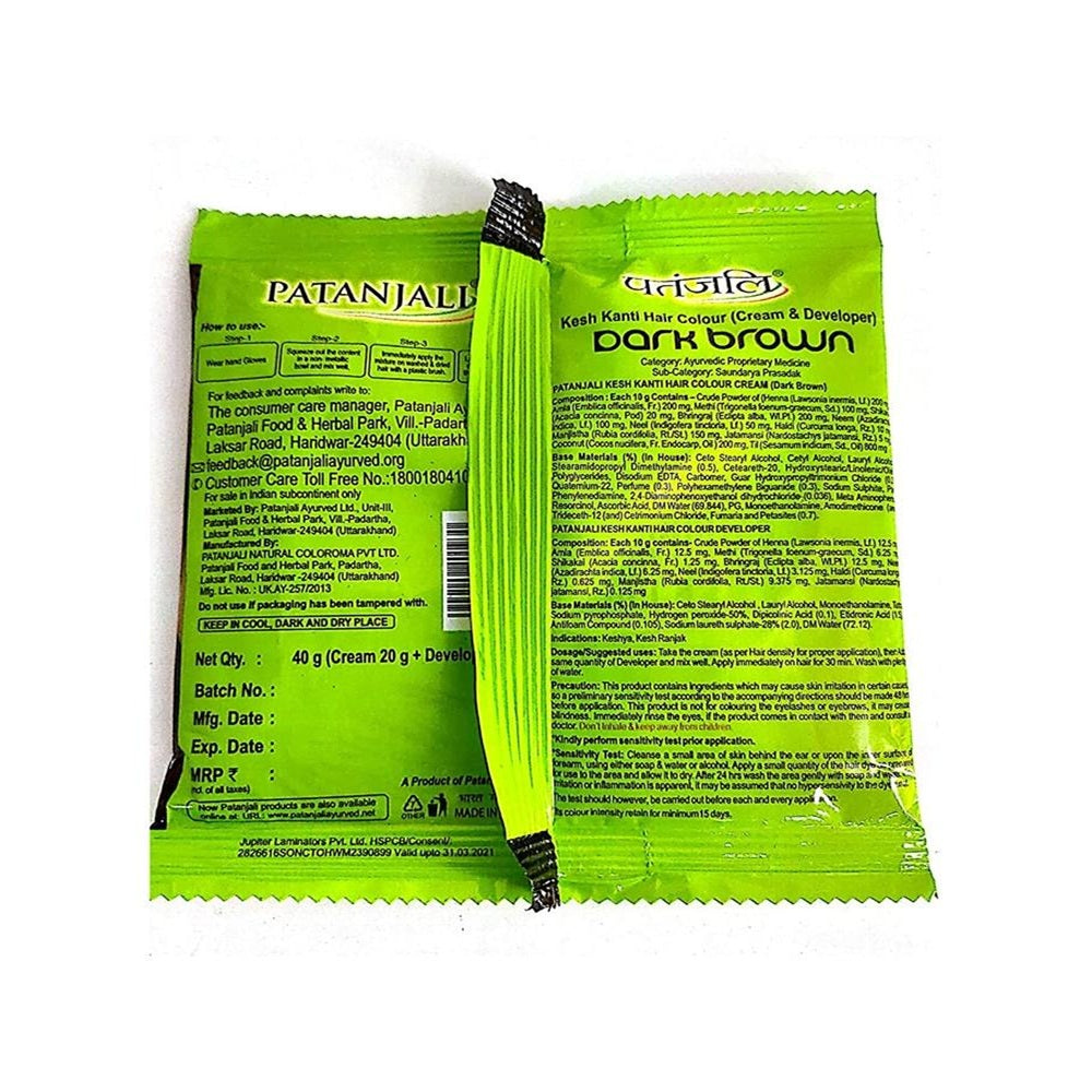 Patanjali Kesh Kanti Hair Colour (Cream & Developer) - Dark Brown Patanjali Kesh Kanti Hair Colour (Cream & Developer) - Dark Brown