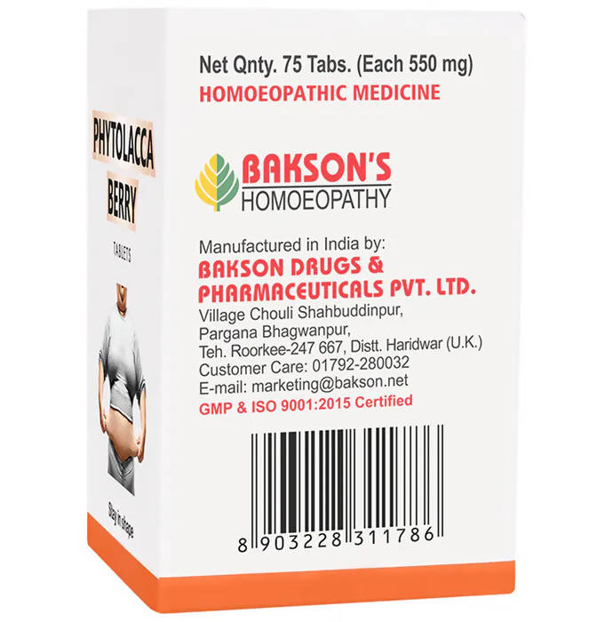 Bakson's Homeopathy Phytolacca Berry Tablets Bakson's Homeopathy Phytolacca Berry Tablets