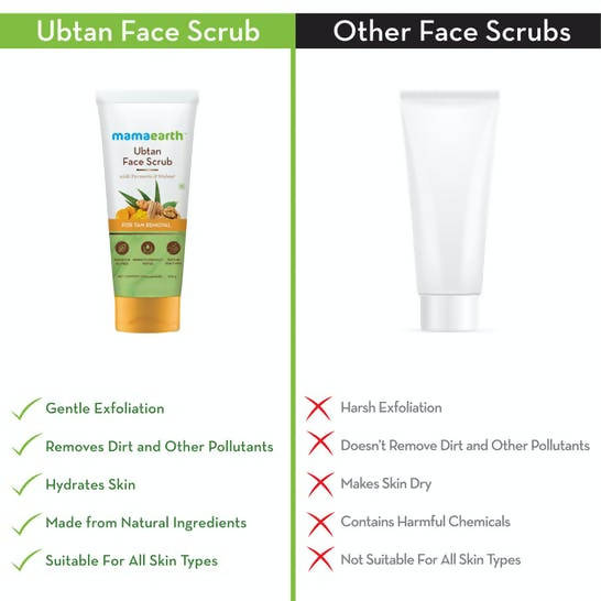 Mamaearth Ubtan Face Scrub with Turmeric & Walnut for Tan Removal Mamaearth Ubtan Face Scrub with Turmeric & Walnut for Tan Removal