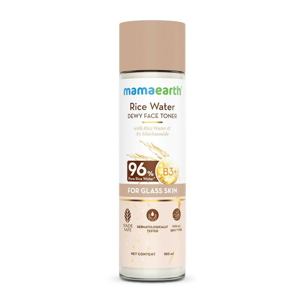 Mamaearth Rice Water Dewy Face Toner with 96% Pure Rice Water Extract & 4% Niacinamide for Glass Skin - Safuron
