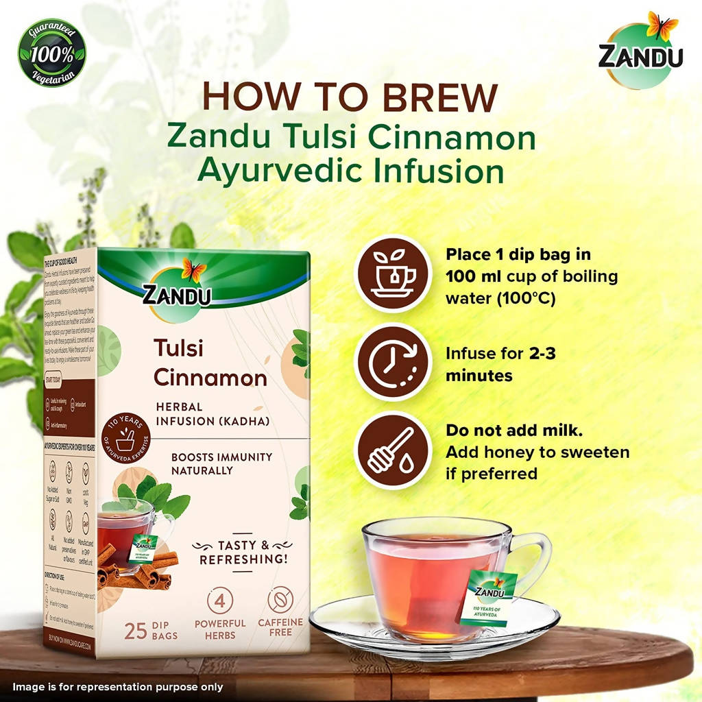 Zandu Tulsi Cinnamon Ayurvedic Infusion Tea Zandu Tulsi Cinnamon Ayurvedic Infusion Tea