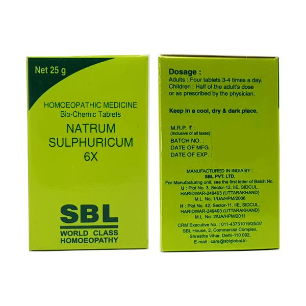 SBL Homeopathy Natrum Sulphuricum Biochemic Tablets SBL Homeopathy Natrum Sulphuricum Biochemic Tablets