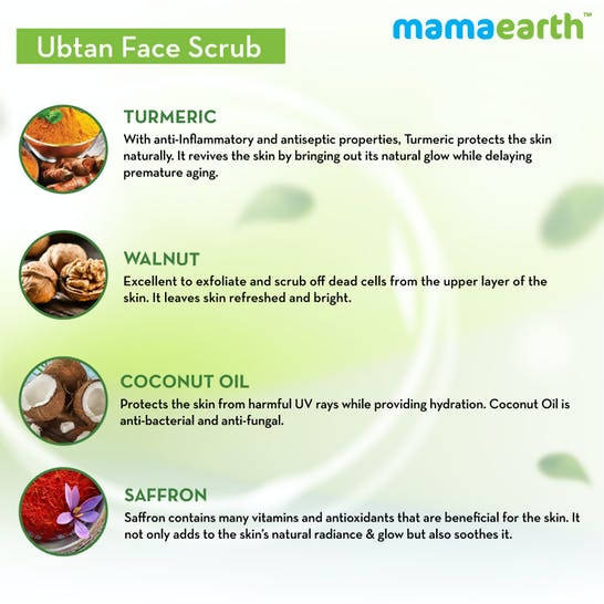 Mamaearth Ubtan Face Scrub with Turmeric & Walnut for Tan Removal Mamaearth Ubtan Face Scrub with Turmeric & Walnut for Tan Removal
